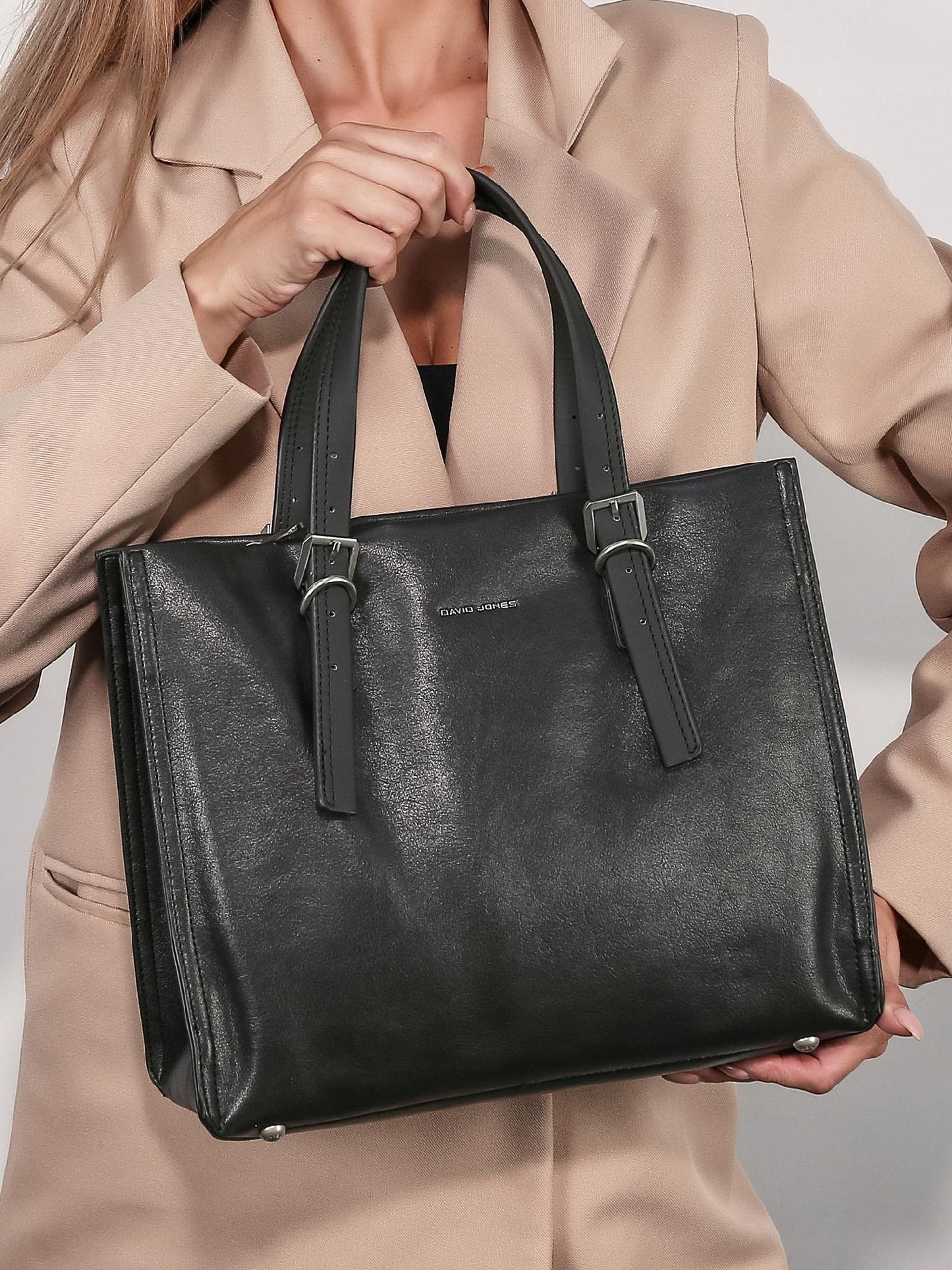 David Jones torebka damska klasyczna kuferek czarny