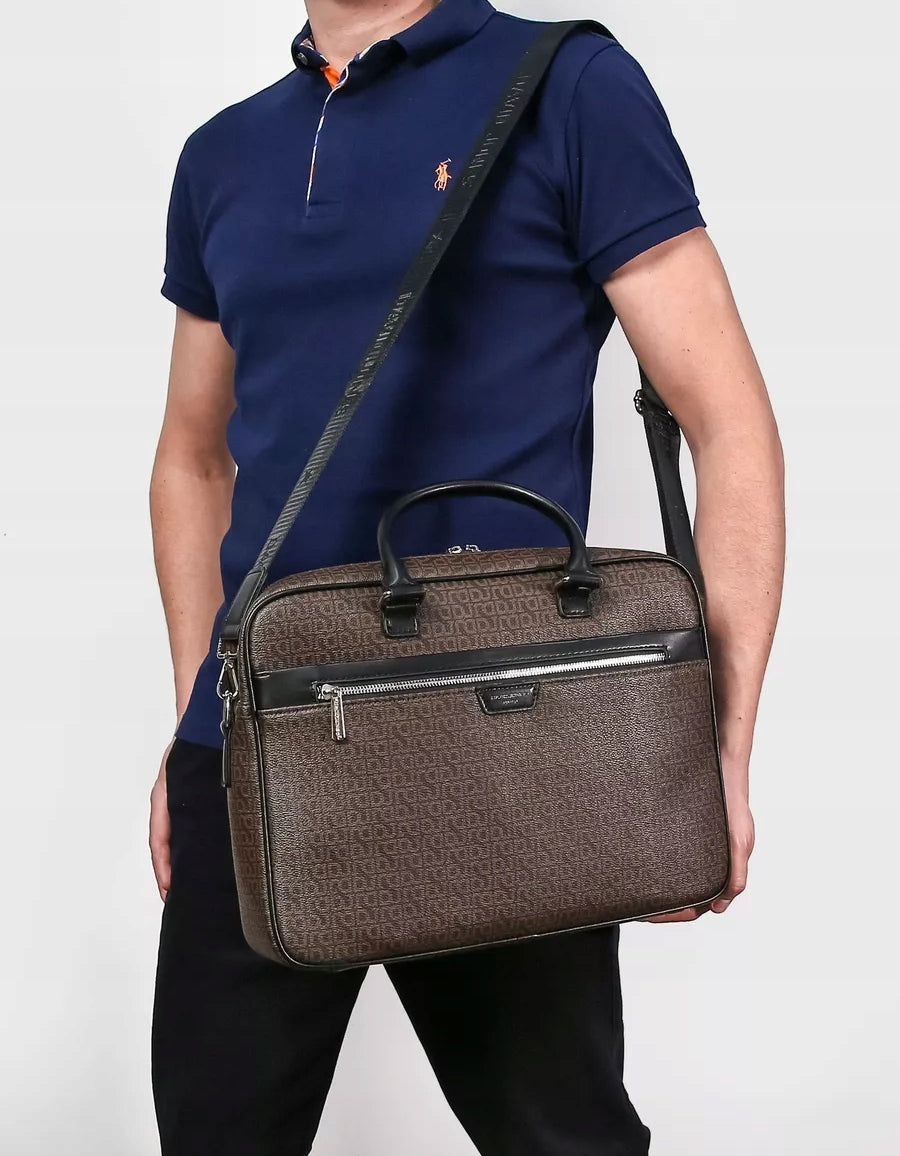 Pánská aktovka, prostorná do práce, vhodná pro 14palcový notebook, David Jones 