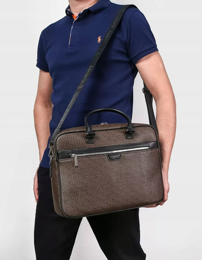 Pánská aktovka, prostorná do práce, vhodná pro 14palcový notebook, David Jones 