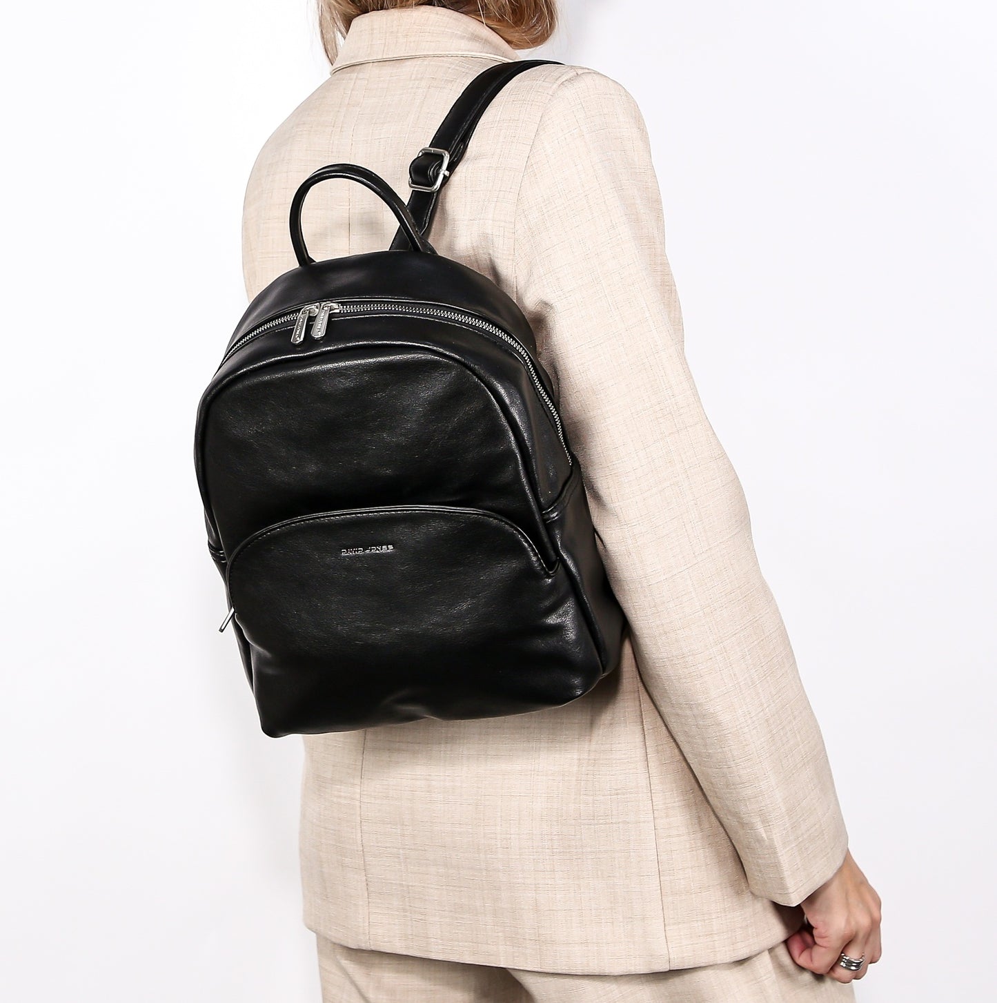 Plecak damski miejski David Jones skóra ekologiczna czarny