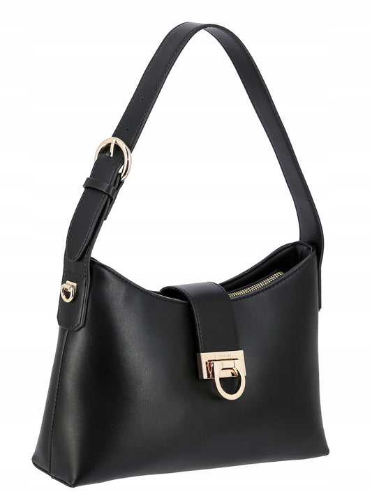 David Jones torebka damska na ramię skóra ekologiczna czarna