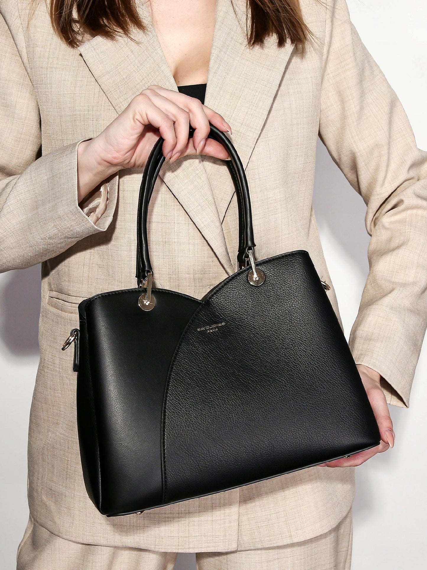 David Jones torebka damska klasyczna kuferek czarny