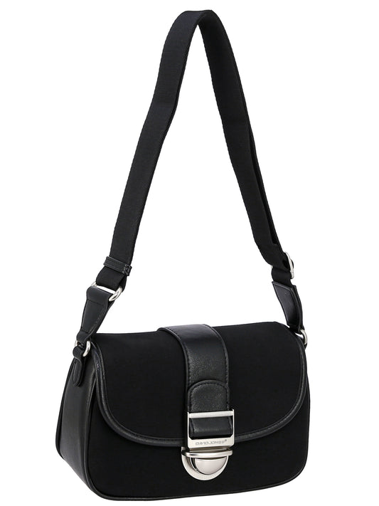 Torebka listonoszka damska David Jones skóra ekologiczna czarna