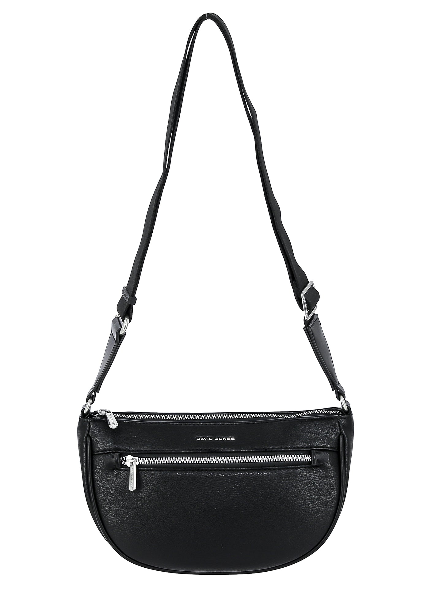 David Jones Damen-Umhängetasche, schwarzes Kunstleder 