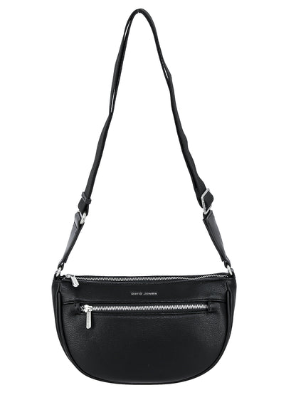 David Jones Damen-Umhängetasche, schwarzes Kunstleder 