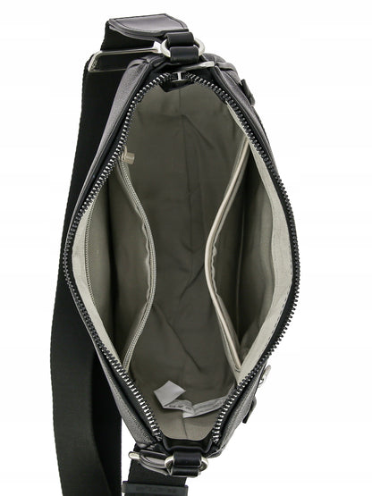 David Jones Damen-Umhängetasche, schwarzes Kunstleder 