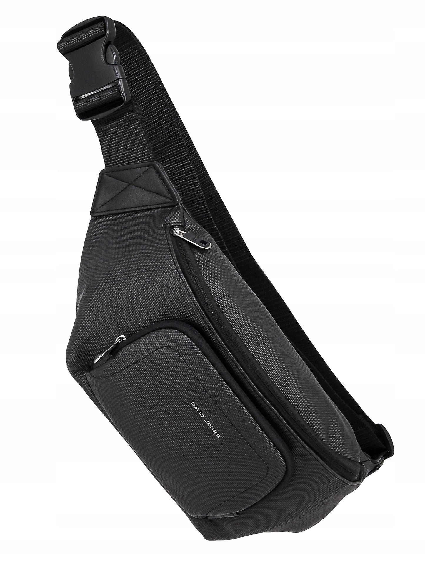 David Jones Damen-Bauchtasche, schwarzes Kunstleder 