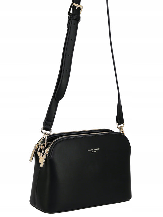 Torebka listonoszka damska David Jones skóra ekologiczna czarna