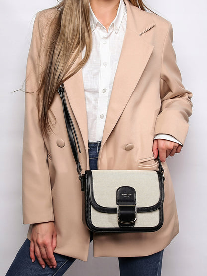 Torebka listonoszka David Jones skóra ekologiczna, płótno