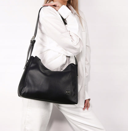 David Jones torebka damska na ramię skóra ekologiczna czarna