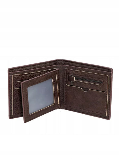 David Jones portfel męski SLIM skóra ekologiczna brązowy