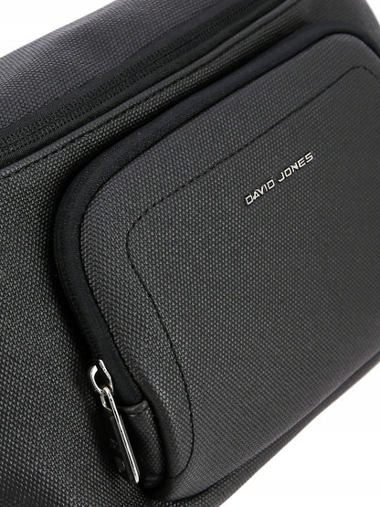 David Jones Damen-Bauchtasche, schwarzes Kunstleder 