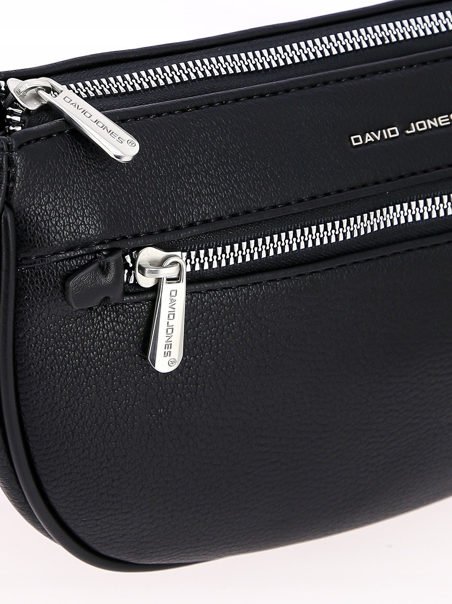 David Jones Damen-Umhängetasche, schwarzes Kunstleder 