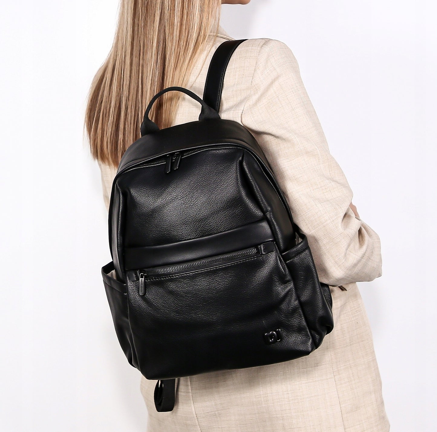 Plecak damski miejski David Jones skóra ekologiczna czarny