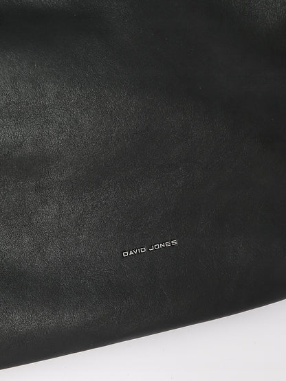 David Jones Damen-Schultertasche, Kunstleder, schwarz 