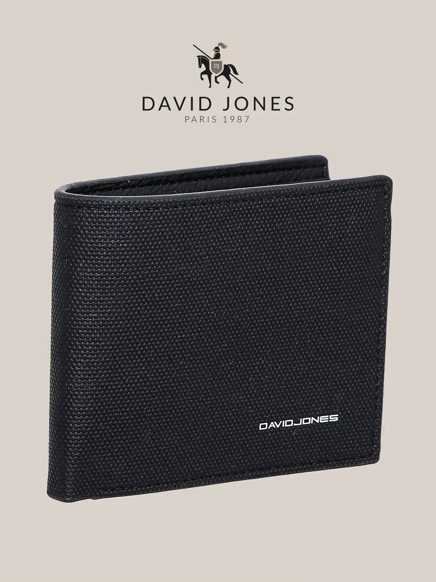 David Jones portfel męski SLIM skóra ekologiczna czarny