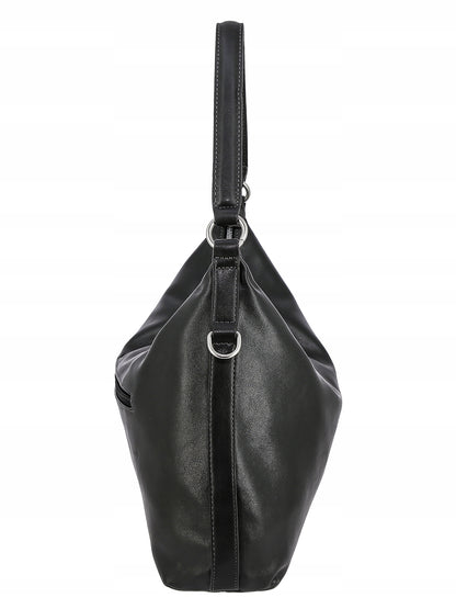 David Jones Damen-Schultertasche, Kunstleder, schwarz 
