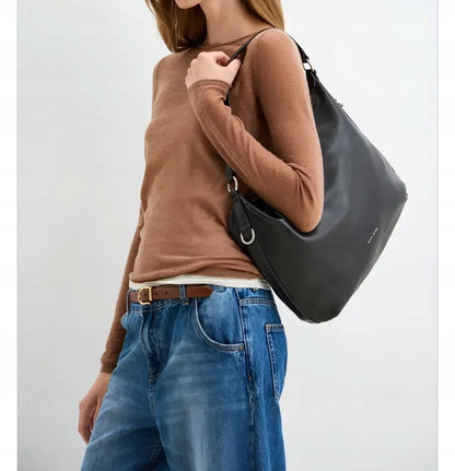 David Jones Damen-Schultertasche, Kunstleder, schwarz 