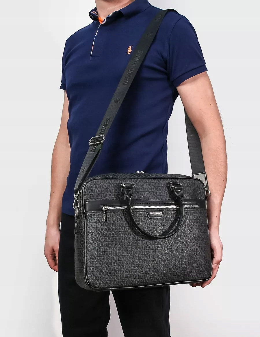 Herren-Aktentasche, geräumig für die Arbeit, geeignet für einen 14-Zoll-Laptop, David Jones 