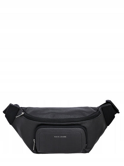 David Jones Damen-Bauchtasche, schwarzes Kunstleder 