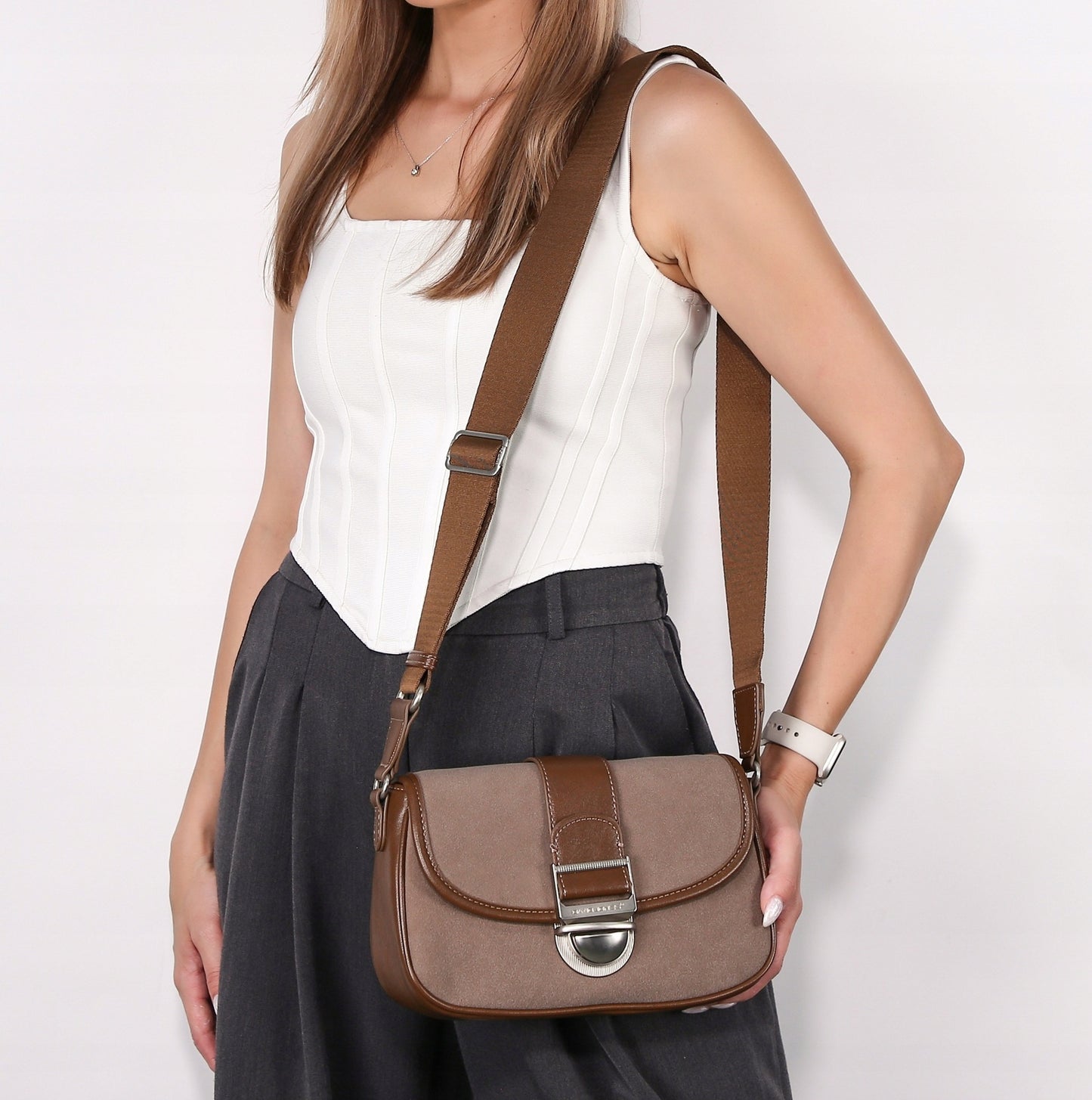 Torebka listonoszka damska David Jones skóra ekologiczna