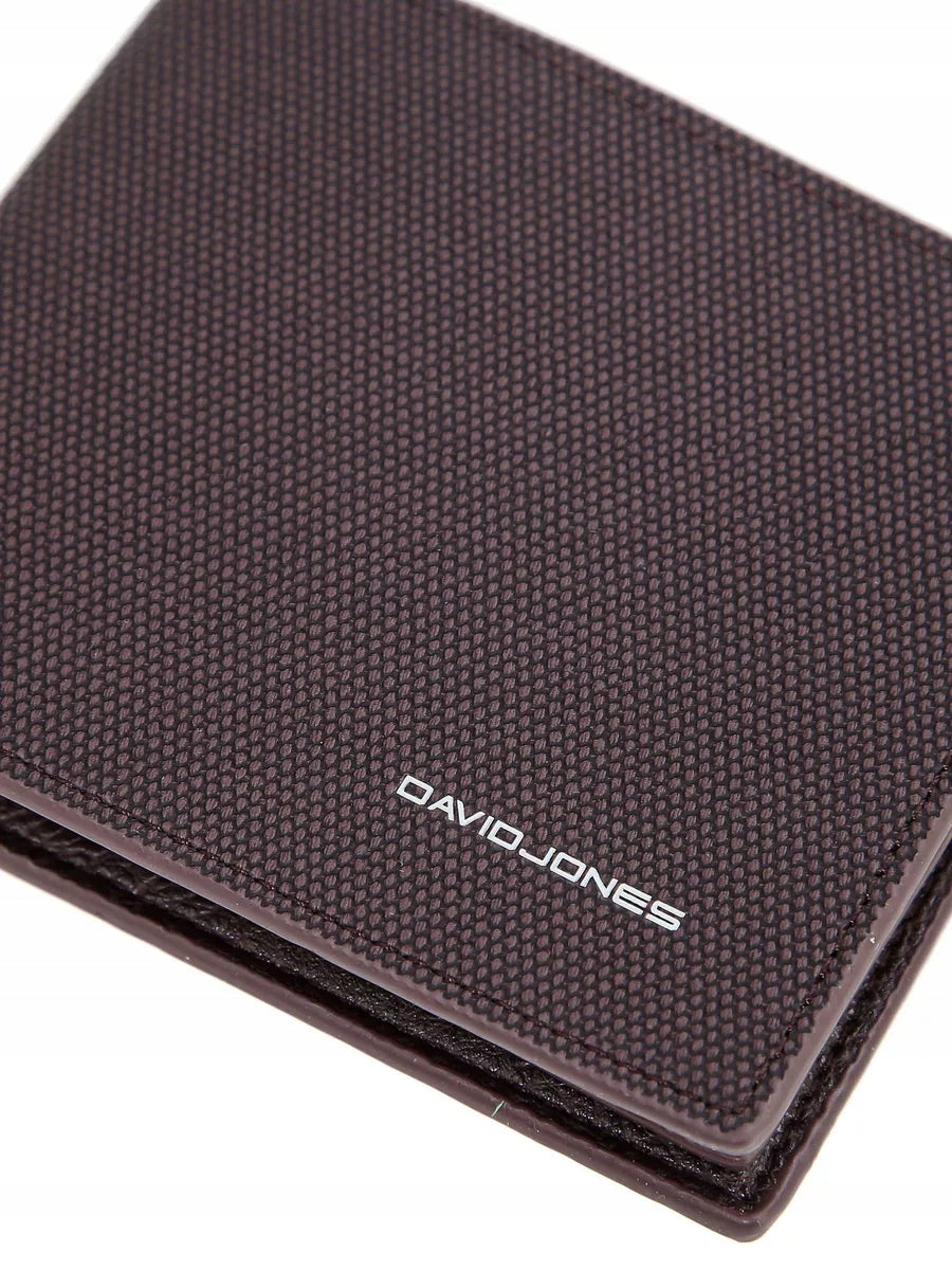 David Jones portfel męski SLIM skóra ekologiczna brązowy