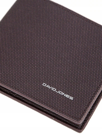 David Jones portfel męski SLIM skóra ekologiczna brązowy