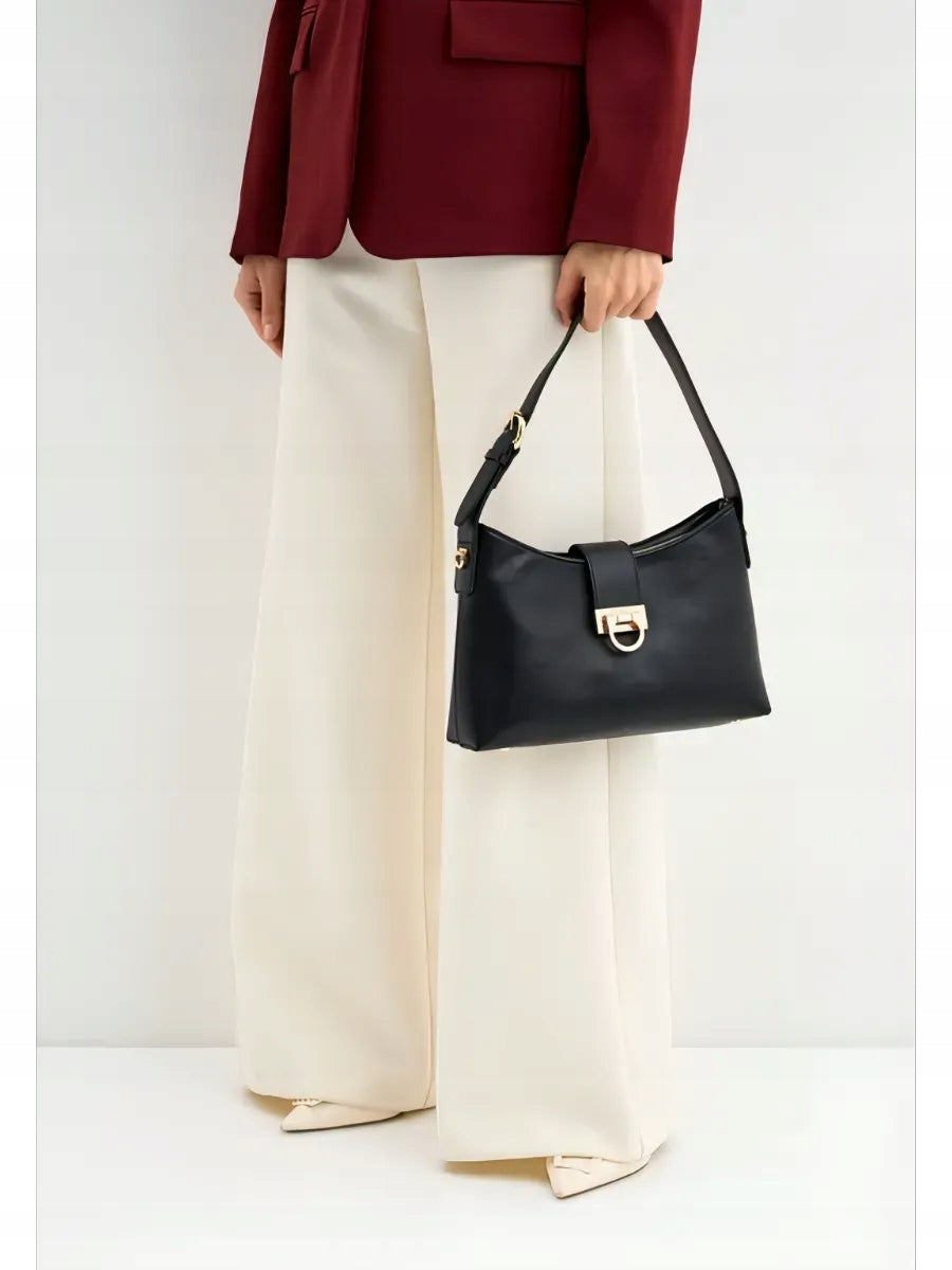 David Jones torebka damska na ramię skóra ekologiczna czarna