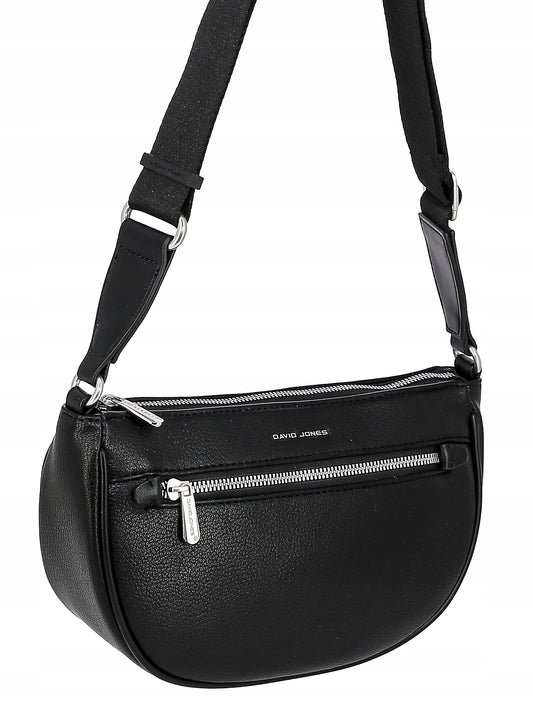 Torebka listonoszka damska David Jones skóra ekologiczna czarna